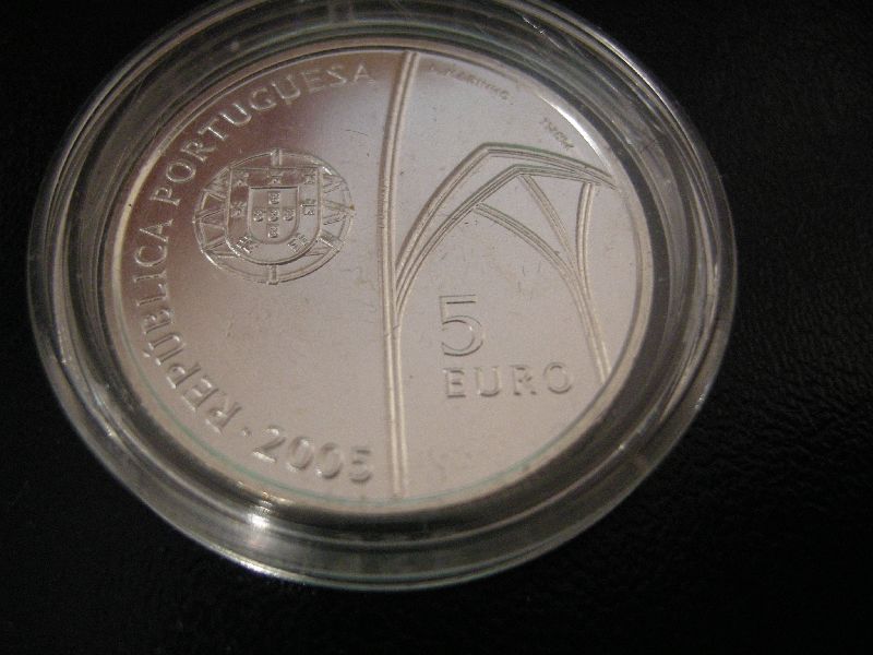 (afbeelding voor) 5 Euromunt Portugal 2005 Unesco Klooster Batalha FDC